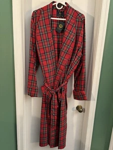 Bata a cuadros Viyella Royal Stewart XL 80/20 algodón/lana hecha en Canadá nueva con etiquetas - Imagen 1 de 11