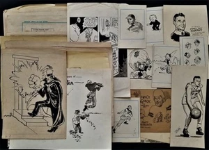 antique B FRANKLIN DRAKE lanning ORIGINAL NEWSPAPER ART LOT e providence ri - Picture 1 of 13