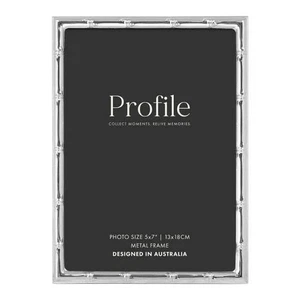 New Profile Bamboo Silver Metal Photo Frame - 5x7" - Picture 1 of 1