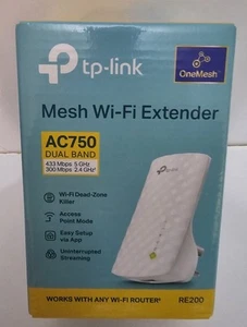 TP-LINK Ac750 Universal Dual Band W-Fi Range Extender RE200 - Photo 1/6