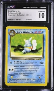 CGC 10 GEM MINT Dark Wartortle 39/110 Legendary Collection 2002 Vintage Pokémon - Picture 1 of 2