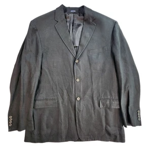 Polo Ralph Lauren Italy Black 100% Linen Blazer Sport Coat Mens XL vintage - Picture 1 of 16