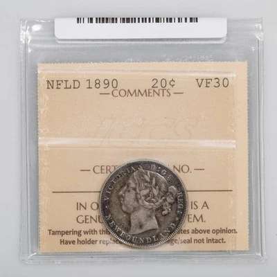 NFLD 20 Cent 1890 ICCS VF-30 - Image 1 of 2