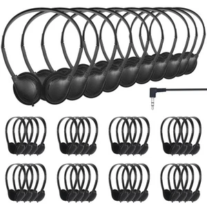 Kids Headphones Bulk for Classsroom 100 Pack 3.5mm Jack Class Set of Headphon... - Picture 1 of 7