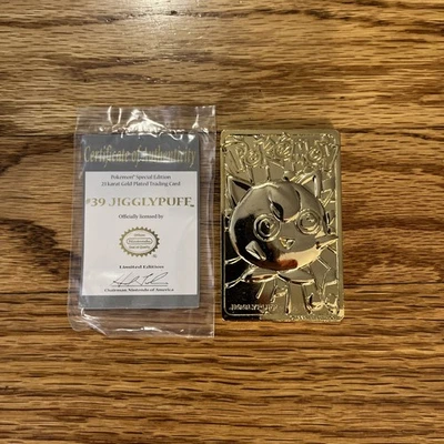 Tarjeta Coleccionable Jigglypuff Pokemon Chapada en Oro 23k Burger King Promo 1999 Nintendo Foto 1 de 2