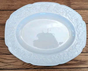 Vintage Crown Ducal England Florentine White Oval 12”x9.5" Serving Tray Dish - Picture 1 of 3