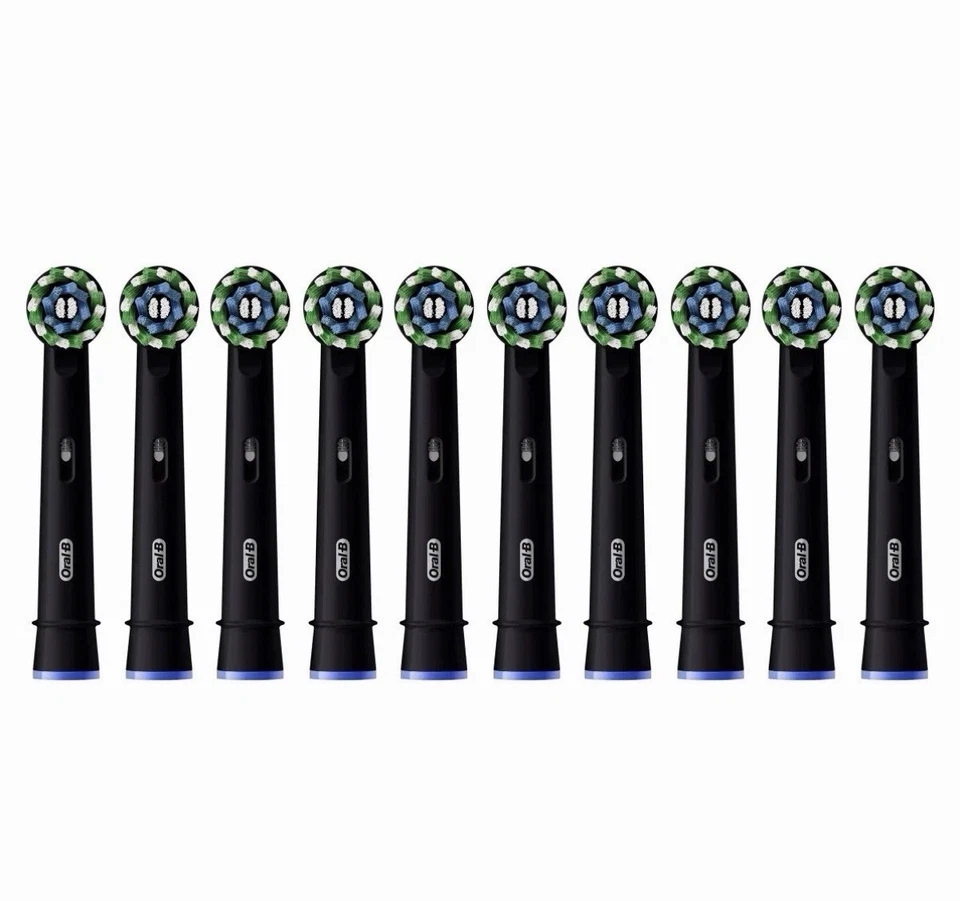 Oral-B CrossAction Black Electric Toothbrush Heads with CleanMaximiser - 10 Pack