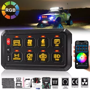 8 Gang RGB Switch Panel Relay System LED Light Bar 12/24V Bluetooth APP Control - Picture 1 of 16