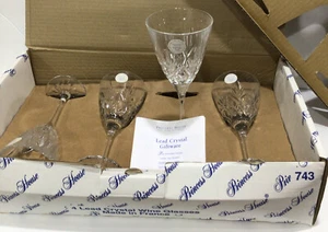 Juego de 4 copas de vino Princess House Highlights 24 % cristal de plomo 743 - Imagen 1 de 7