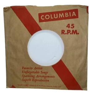 Columbia Records Company Sleeve 45 RPM Vinyl Red Diagonal Line Favorite Artists - Picture 1 of 6