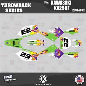 Kit de gráficos para Kawasaki KX250F (2004-2005) KX 250F retroceso - VERDE - Imagen 1 de 6