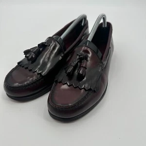 G.H Bass & Co Weejuns elegante Schuhe Herren 9 burgunderrot Leder Nashua Quaste Slipper - Bild 1 von 9