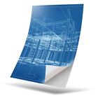 1 X Vinyl Sticker A4 - 3D House Plans Blueprint #2385