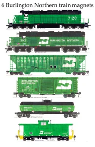 6 imanes de tren de carga Burlington Northern Andy Fletcher - Imagen 1 de 1
