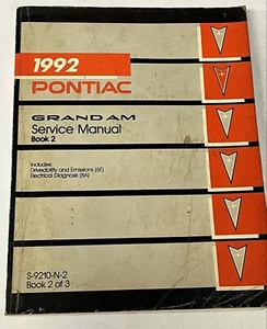 1992 Pontiac Grand Am Service Manual Book 2 Electrical Driveability S-9120-N-2 - Picture 1 of 4