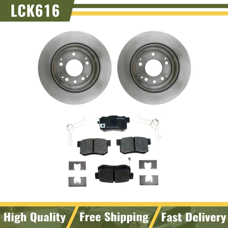 Kit de rotores de freno traseros pastillas de freno de cerámica y herrajes para Acura RL 1996-1998 Foto 1 de 4
