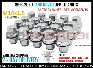 1996-2020 Land Rover Mag Seat Lug Nuts in Chrome Discovery Range Rover Evoque - Picture 1 of 1
