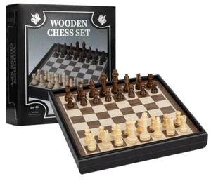 14 inches Wooden Chess Set with Wood Chess Pieces 3'' King With Storage  - Picture 1 of 11