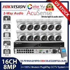 Hikvision 4K Acusense Camera System 2Way Talk 8Mp Colorvu Camera 16Ch 4K Nvr Lot