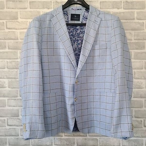 Blazer Abrigo Deportivo Tailorbyrd Mezcla de Lino Para Hombre Melange Ventana 46L Azul - Imagen 1 de 11