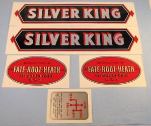 Silver King Tractor Decals with Black Background 1 Set New