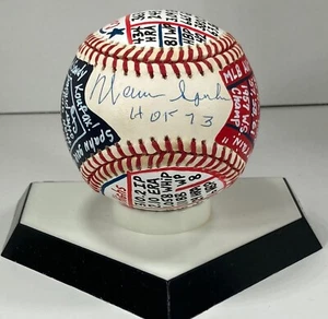 Warren Spahn Signed ONL VCBC SuperStats Baseball, Hand Painted, HOF, JSA Cert - Picture 1 of 9