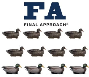 12 PACK DUCK DECOYS - FA213000 - MALLARDS (8 HENS/4 DRAKES) - FINAL APPROACH - Picture 1 of 3