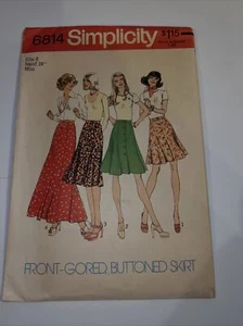Simplicity Sewing Pattern 6814 Front-Buttoned, Gored, SKIRT in 4 Lengths, size 8 - Picture 1 of 2