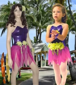 Costume Pixie Dust Adulto Danza Media Pixie Sugar Plum Fata Hula Island Ragazza - Foto 1 di 10