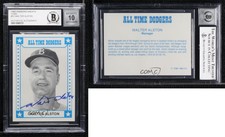 1980 TCMA All Time Brooklyn/Los Angeles Dodgers Blue Back Walter Alston Auto HOF