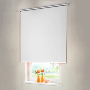 Verdunkelungsrollo Thermo Mittelzug Springrollo Rollo - Höhe 150 cm weiß - Bild 1 von 37