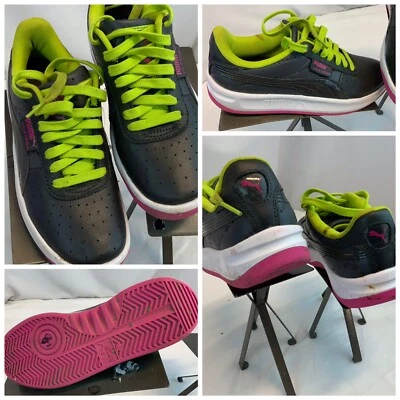 Zapatos Tenis Puma California Talla 7.5 Mujer Cuero Negro Neón Como Nuevos YGI G0s-251 Foto 1 de 4