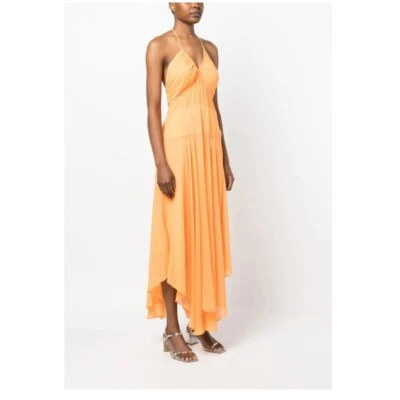 NWT DKNY Crinkle Rayon Maxi Dress – Navy, Size 2 - Image 1 of 4