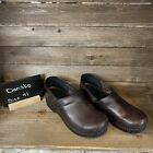 Womens Dansko Dark Brown Leather Comfort Clogs Mules Shoes EUR 41 US 10.5 11 M