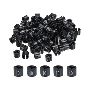 100 x Kleiderbügel Marker farbig Aufhänger Größe Kleideranhänger Nummer 10 schwarz - Bild 1 von 5