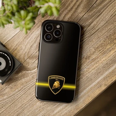 Lamborghini Supercar Logo Design per iPhone Custodia Rigida Resistente Doppia Protezione - Immagine 1 di 4