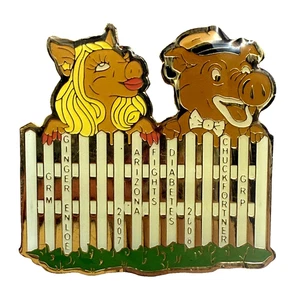 2007-2008 Arizona Fights Diabetes Button Pinback Pigs Pen - Picture 1 of 6