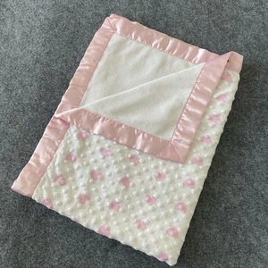 Just One You Thank Heaven for Little Girls rosa Herzen Babydecke Satinborte - Bild 1 von 9