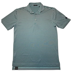 Turtleson Performance blau grau gestreiftes Golf Poloshirt Herren Größe Small - Bild 1 von 7