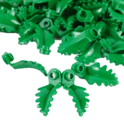 100 Pieces Lot LEGO® Green Plant 2682 Round 1 x 1 with Curved Upright Fern Leaf - Image 1 of 3