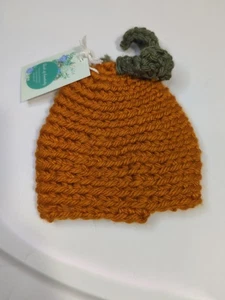 NUEVO Hecho a mano ganchillo bebé recién nacido sombrero hilo calabaza - Imagen 1 de 4
