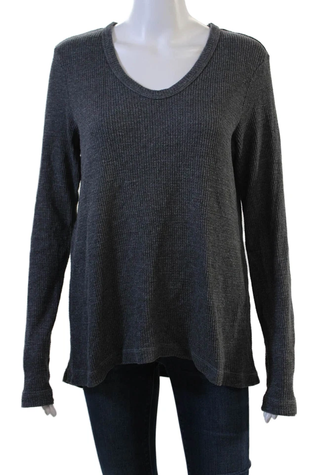 Suéter Pullover Wilt Para Mujer Cuello en V Manga Larga Gris Oscuro Talla L Foto 1 de 4