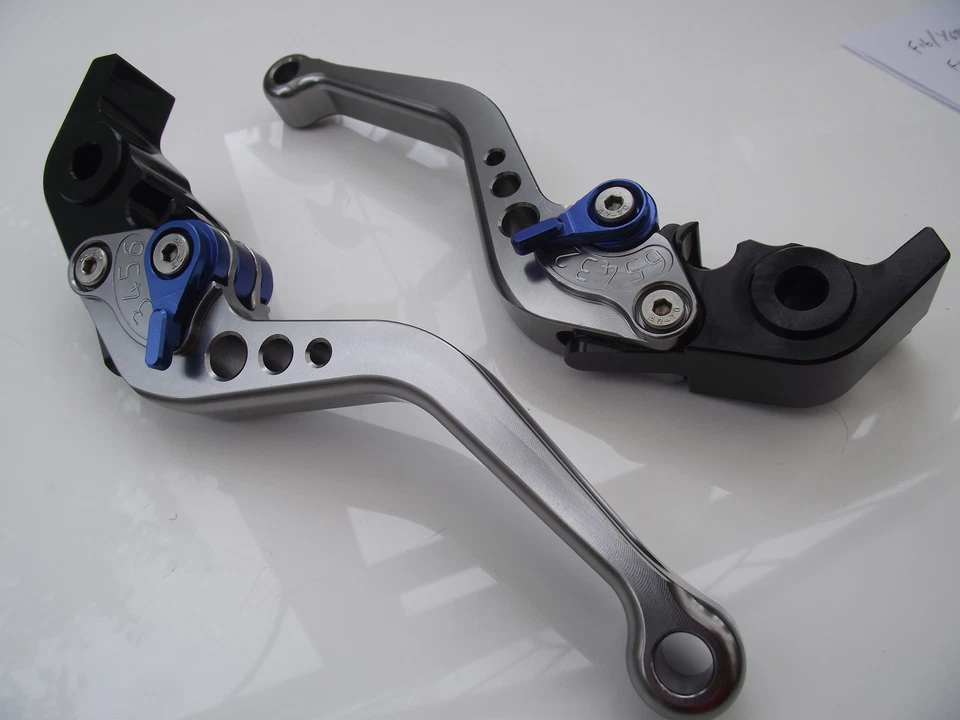 Aprilia RSV MILLE/R (2004-08), CNC levers short titanium/blue adjusters, F11/H11 - Image 1 of 1