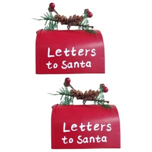2 Pcs Metal Mailbox Pendant Christmas Hanging Ornament Xmas Decorations - Picture 1 of 12