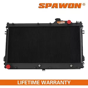 Radiator Aluminium For Mazda Miata MX-5 1989-1997 1.6L i4 2Rows SPAWON AT Black - Picture 1 of 7