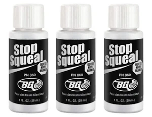 BG 860 Stop Squeal 1 FL. OZ Quiets Noisy Brakes 3 Bottles - Picture 1 of 1