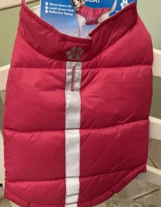 NEW Free Country Premium Down Fill Dog Coat Reversible Jacket PINK/GREY Size M - Picture 1 of 2