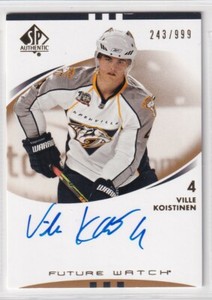 2007-08 SP Authentic Future Watch #226 Ville Koistinen RC AUTO /999 - SET BREAK