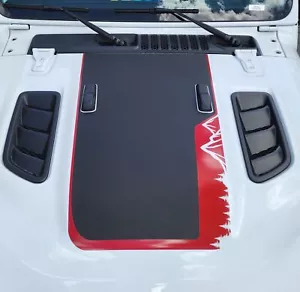 Fits 2018-2025 Jeep Jl Jt Wrangler Rubicon Gladiator Hood Stripe Mountain Side - Picture 1 of 4
