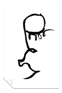 Black & White Abstract Face Line Art Artistic Poster Wall Art Home Decor - Picture 1 of 4